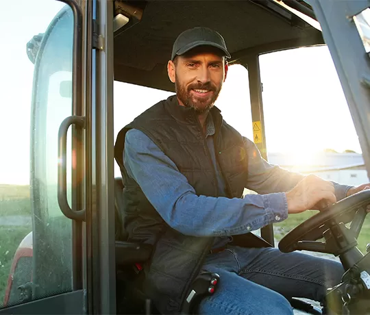 farmer in tractor